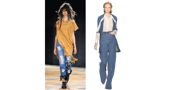 Designers are going beyond their own-brand jeans, taking denim into coats and sweatshirts. Photo / AP Images.