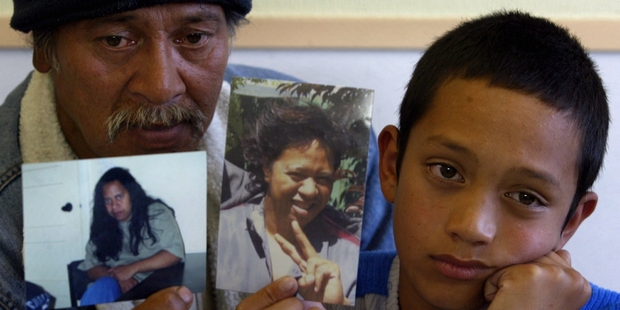 Jo Tumanako, Annabelle Tumanako's father, with her son, Andre.