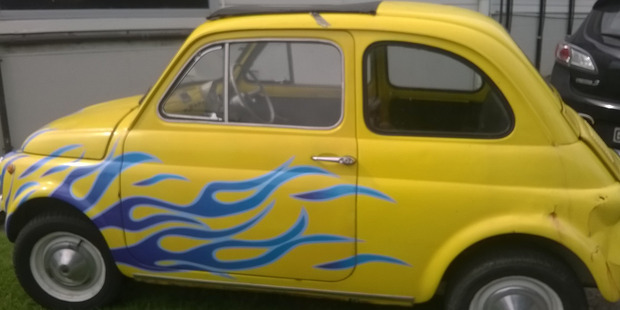 The Blues' 1966 Fiat Bambina, a high-profile reward for the team's "dick of the week". Photo / File.