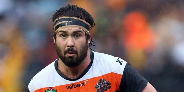 Wests Tigers forward Aaron Woods. Photo / Getty Images