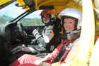 Sacha gets set for her hot lap thrill ride. Sacha gets set for her hot lap thrill ride.
