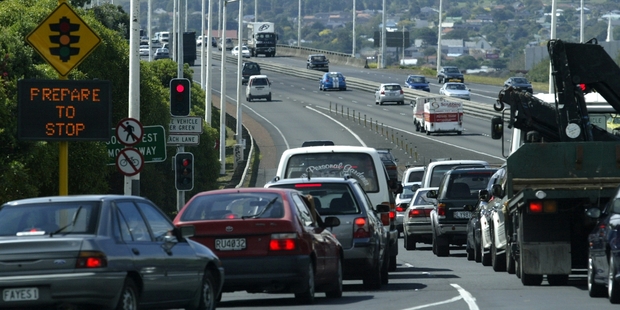 Light-controlled onramp merging lanes are designed to feed cars easily into motorway traffic. Photo / Dean Purcell