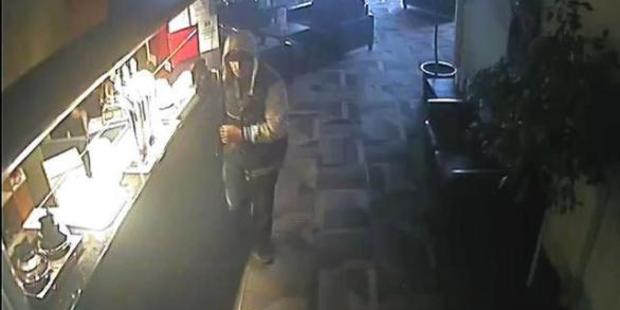 The robber was caught on CCTV images.