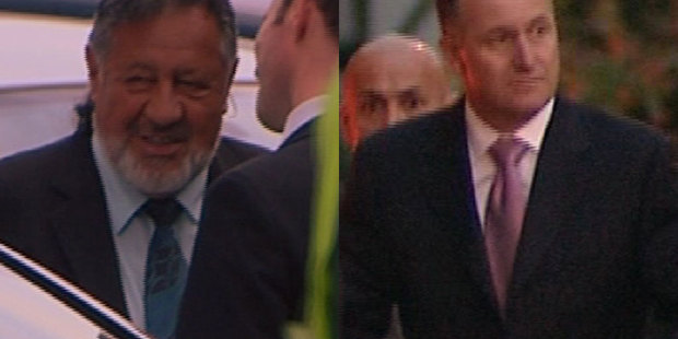 Maori Party co-leader Pita Sharples and Prime Minister John Key arriving at the event. Photo / Maori Television