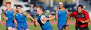 Nic Evemy was typically powerful in the middle of a fluent Tauranga Sports backline. Photo/George Novak