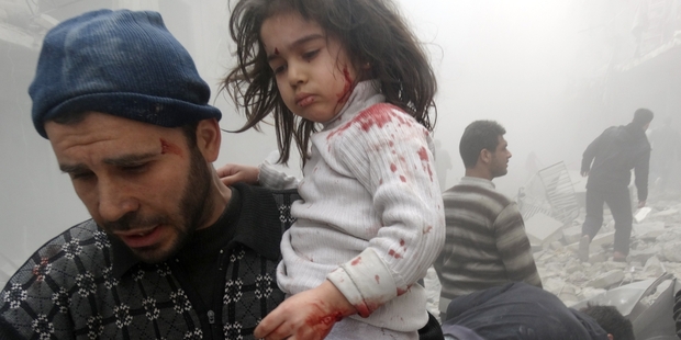 Barrel bombs filled with chlorine gas are the Syrian army's weapon of choice, and have killed hundreds of civilians. Photo / Getty Images