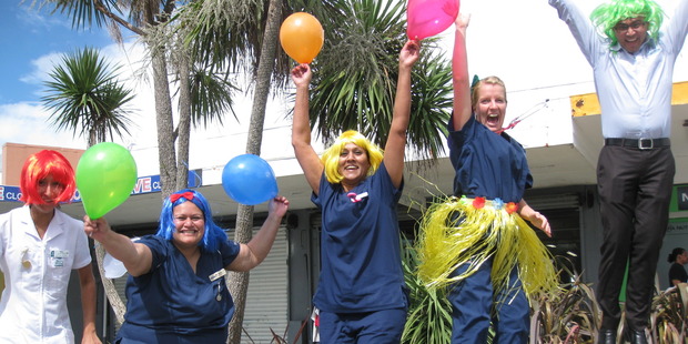 Staff at ETHC get into the spirit of promoting good health. Photo / supplied