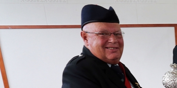 Drum major Barrie Tinsley