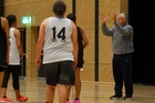 Women's Basketball Hall of Fame member Jim Foster in action at ASB Arena yesterday. Photo/George Novak Women's Basketball Hall of Fame member Jim Foster in action at ASB Arena yesterday. Photo/George Novak