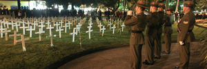 The ANZAC day dawn service at Memorial Square, Napier. Photo/Warren Buckland
