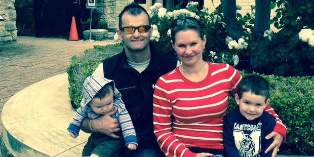 Paul and Danica Weeks with their two children Jack, now 1, and Lincoln, 3.