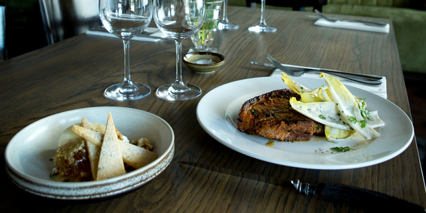 The wild boar (right) and ricotta shortbread at Cazador. Photo / Dean Purcell