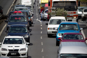 Traffic on Auckland's northwestern motorway.
