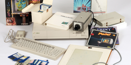 The Andy Warhol Museum in Pittsburgh, Pa., shows computer equipment that the museum says is Commodore Amiga computer equipment used by Andy Warhol in 1985-86. Photo / AP