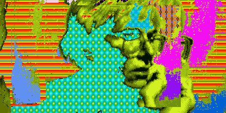 A piece that is thought to be made by the late pop artist, Andy Warhol, on a computer in 1985. Photo / AP