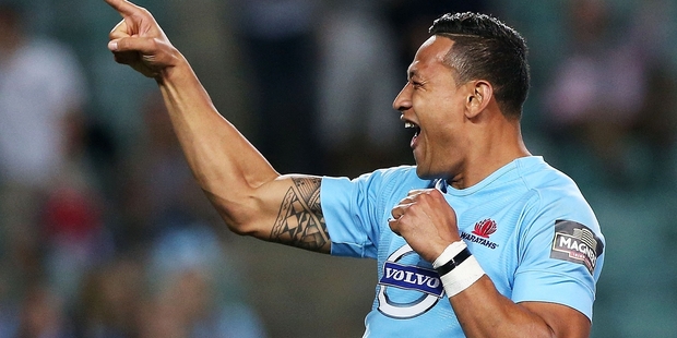 Israel Folau's strike after just 28 seconds on Saturday night was the fastest try of the season. Photo / Getty images