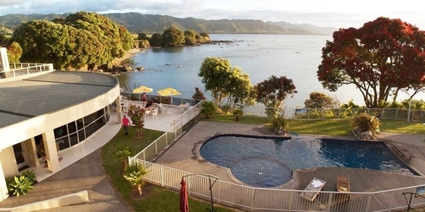 Te Kaha resort in the Bay of Plenty boasts a helipad, heated pool and ocean views.