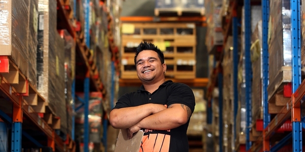 Husqvarna storeman Joshua Fuiavailili Neria is thankful to have found a permanent job. Photo / Jason Oxenham