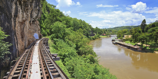 The railway and the tragedy of its construction were made famous in the 1952 book 'Bridge Over the River Kwai'. Photo / Thinkstock