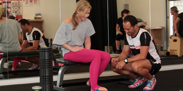 Ben Eitelberg takes Rachel Grunwell through a Trigger Point class. Photo / Doug Sherring