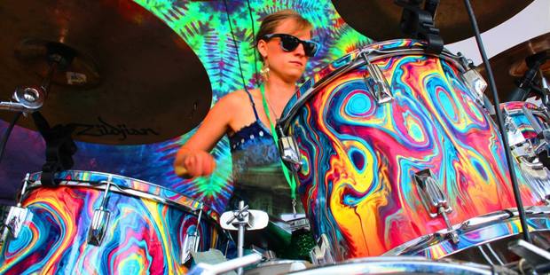 Savannah Hughes, of Rainbow Girls, performs at the 'charming and communal' Apple Jam festival.