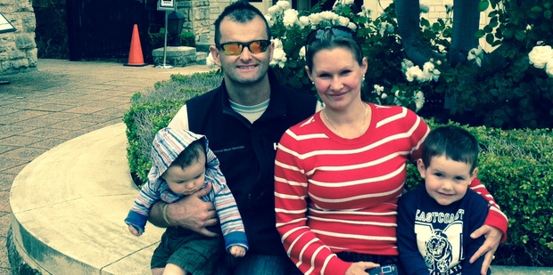 Paul and Danica Weeks pictured with their two children. Photo / Weeks family