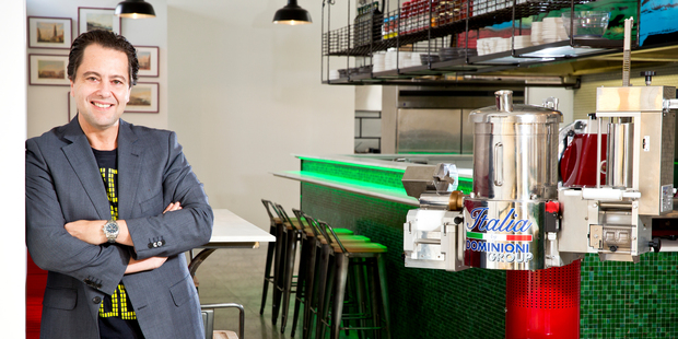 Sergio Maglione in his new Ponsonby pizza and pasta restaurant Farina. Picture / Babiche Martens