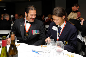 Willie Apiata VC left and Maraea Ranui, 16, Year 12 Tauranga Girls College.