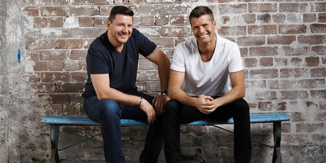 Manu Feildel and Pete Evans, hosts of the Australian My Kitchen Rules.