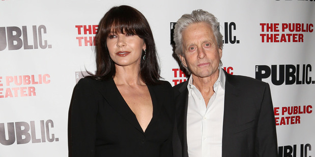 Catherine Zeta-Jones and Michael Douglas marriage 'break' last year was rumored to be down to her struggles with bipolar, rather than his battle with throat cancer.
Photo / AP