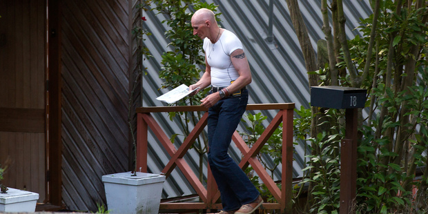 Stephen James at the Mt Pleasant property, checking Denis O'Rourke's mailbox. Photo / Martin Hunter