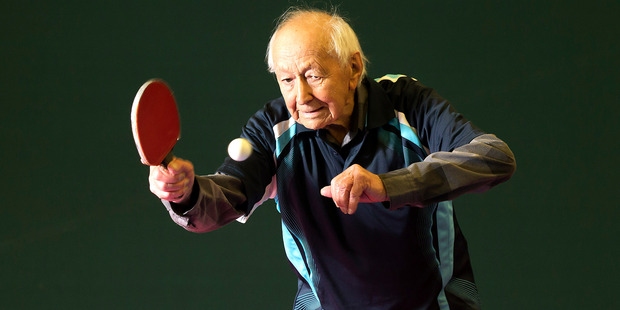 Age shall not wear Harry Taylor, who intends to be competitive at the 17th world veteran table tennis championships. Photo / Martin Hunter