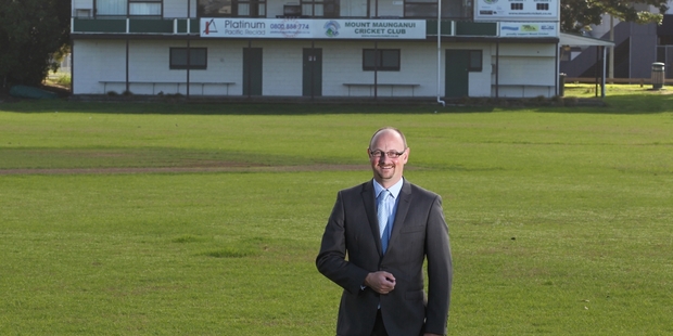 GRASSROOTS VICTORY: Tauranga City Councillor Steve Morris standing on the proposed carpark site at Blake Park.PHOTO/JOHN BORREN 010514JB10BOP