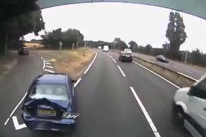 Footage of the moment after impact.