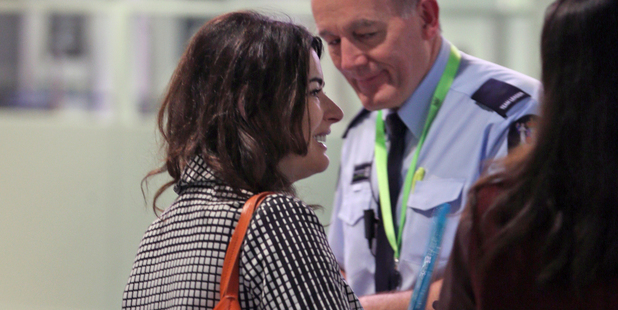 Lawson travelled business class on a Singapore Airlines flight and arrived in Auckland just before 11am yesterday.