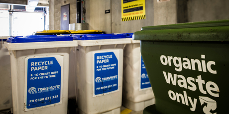 The Ironbank Building in Auckland has green office waste collection sorted. Photo / Ted Baghurst
