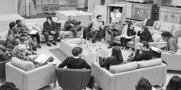 The cast and crew for the new Star Wars film assemble in London for the first script read through. Photo/StarWars.com