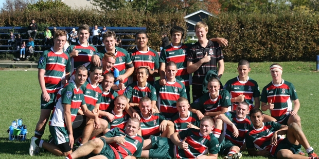 A HAPPY BUNCH: The Rathkeale first XV: Back row, Harry Warren (left), John McKeefry, Cory Olsen, Sam Tufuga (captain), AJ Walker and Keegan Weeks. Kneeling: Temana Matiu (left), Tom McKay, Dylan Lord-Bune, Logan Allan, Jonny Shin, Jesse Brown, Chris Dailey, Jackson Hunter and Tom Renton. Seated: Josh Cowan (left), Conor Davis, Ben Renton, Harry Eschenbach and Ueta Tufuga. Front: Scott Day and Cameron Speirs.