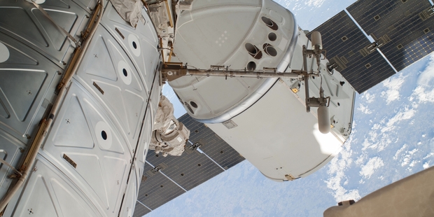 The vegetable growing system was delivered by the SpaceX Dragon spacecraft. Photo / AP