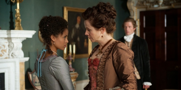 Gug Mbatha-Raw (left) portrays Dido Belle, who lived in Georgian elegance, in last year's film Belle with Emily Watson.
