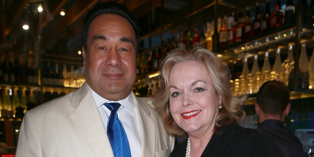 Judith Collins with her husband David Wong Tung, who is director of Oravida. Photo / APN