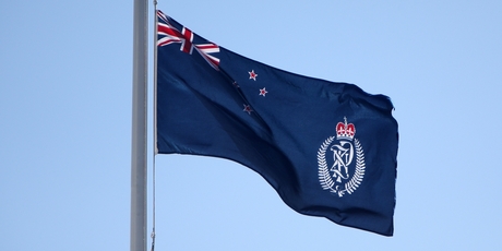 The flag outside Northland police district headquarters in Whangarei was at half mast.