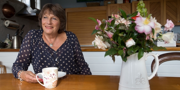 Lauraine Jacobs at home in her 'rambly' but surprisingly good kitchen. Photo / Richard Robinson