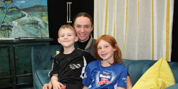 Getting inspiration for their new home, Dinia Galley with her two children Joseph, 5, and Jessica, 7, at the Tauranga Home Show. PHOTO/REBECCA SAVORY