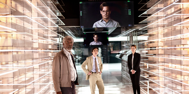 Morgan Freeman, Cillian Murphy, and Rebecca Hall are aided by Johnny Depp's computerised consciousness.