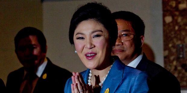 Thai Prime minister Yingluck Shinawatra arrives at the Constitutional Court in Bangkok, Thailand. Photo / AP