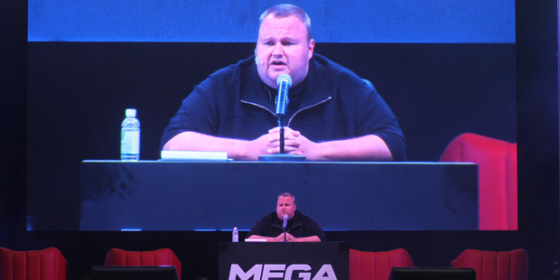 Kim Dotcom's Mega launch, held at his mansion last year. Photo / Norrie Montgomery
