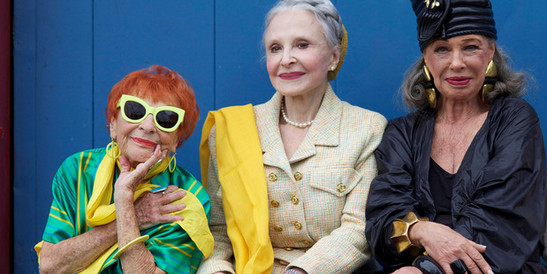Ilona Royce Smithkin, Joyce Carpati and Lynn Dell star in the new Advanced Style film. Photo / Ari Seth Cohen and ilmmaker Lina Plioplyte.