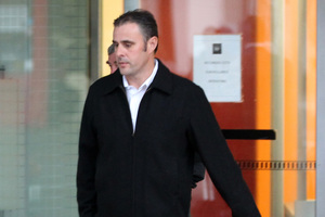 Hawke's Bay police officer Adam Dunnett leaving Napier District Court where he is on trial for indecently assaulting five teenagers.Photo/Duncan Brown