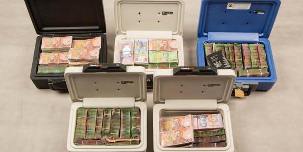 Cash seized in Operation Genoa. Photo / NZ Police